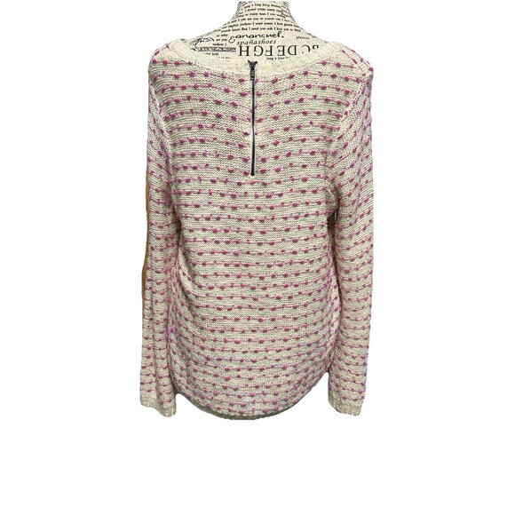 Freshman 1996 Sweater Pullover Cream W Pink 3D Sz  XL lightweight high low Fairy - Picture 5 of 10